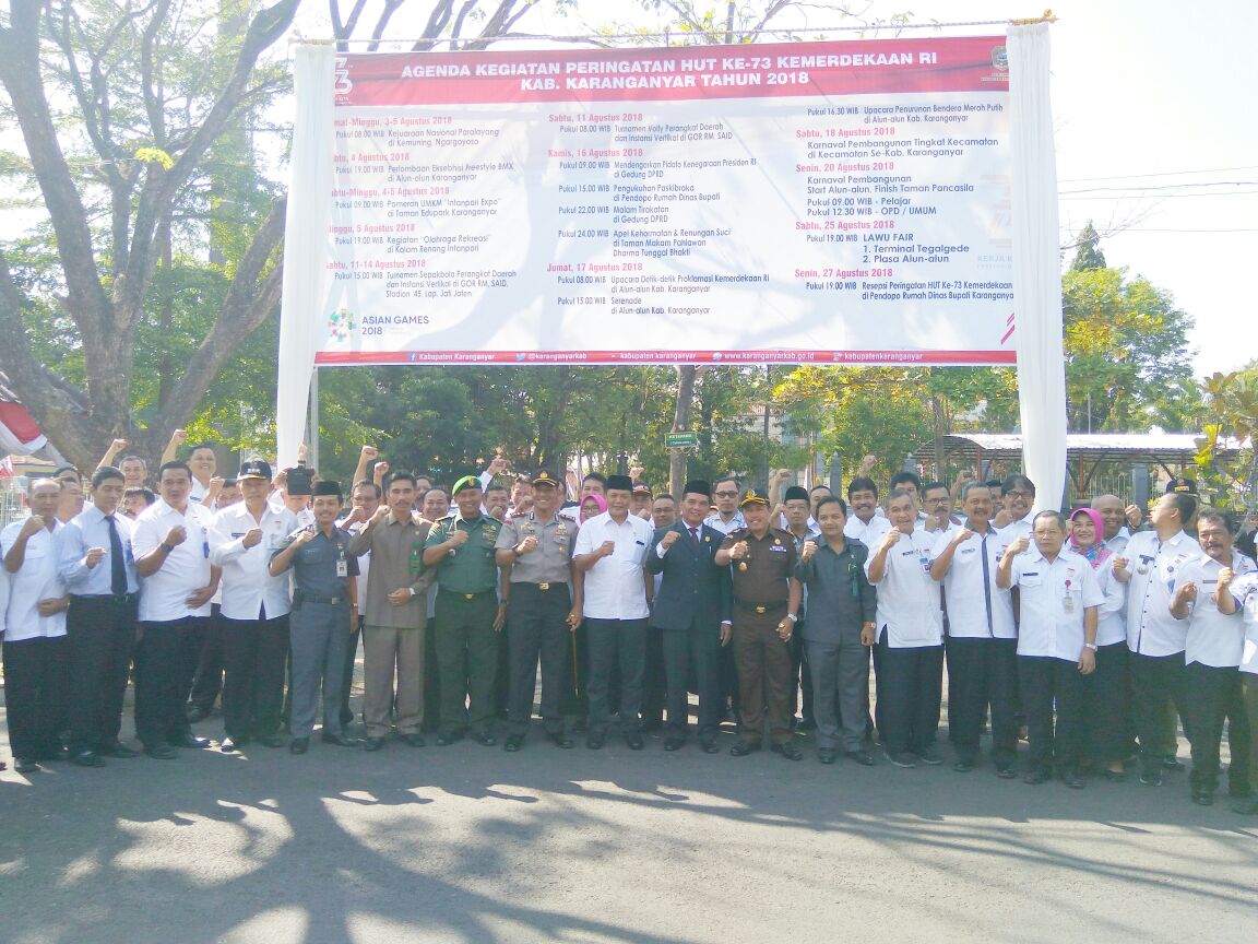 Lounching Agenda Kegiatan Peringatan HUT Ke-73 Kemerdekaan Republik Indonesia Kabupaten Karanganyar Tahun 2018
