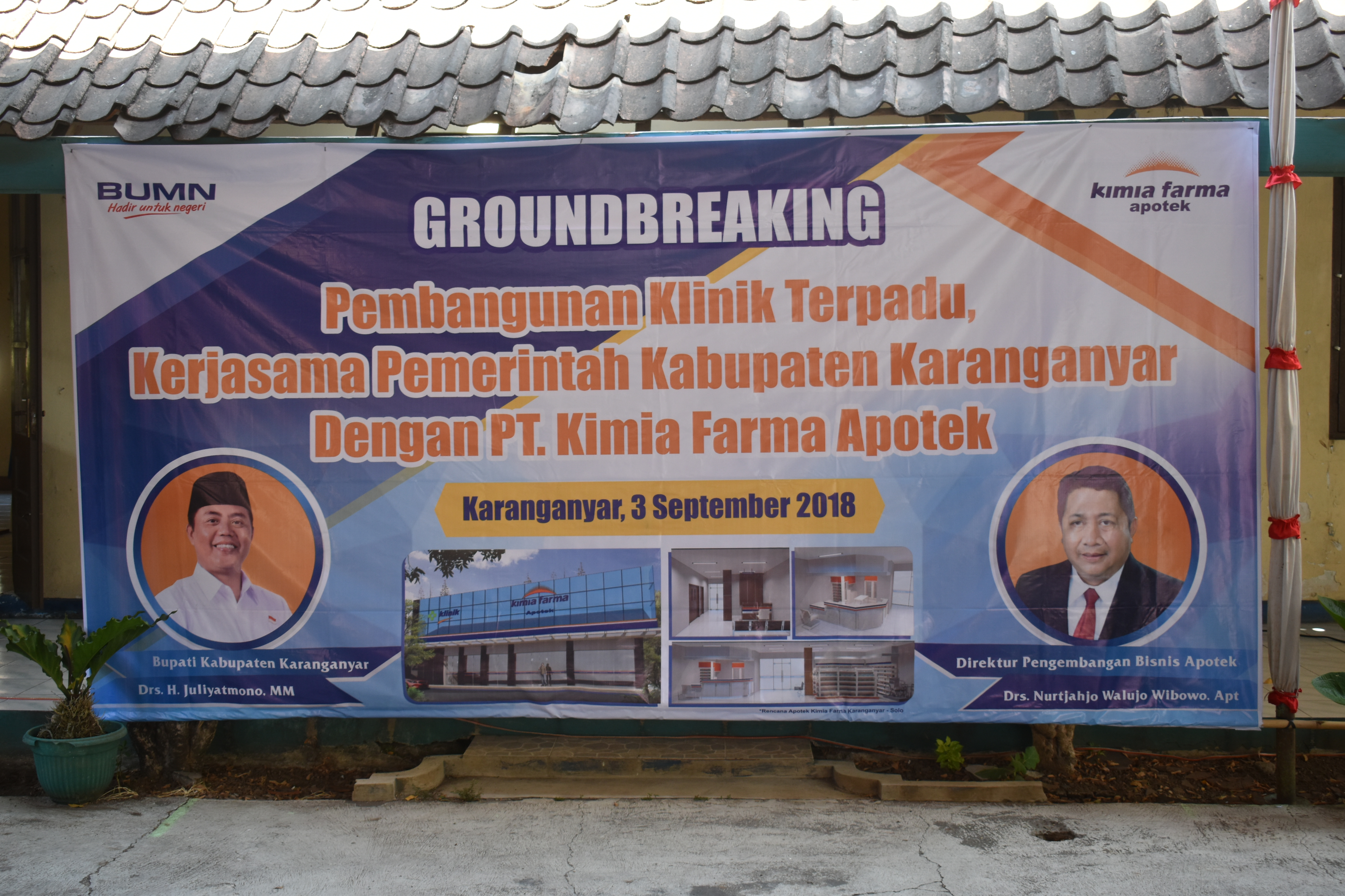 Ground Breaking Pembangunan Klinik Terpadu Kerjasama Pemerintah Kabupaten Karanganyar dengan PT Kimia Farma Apotek