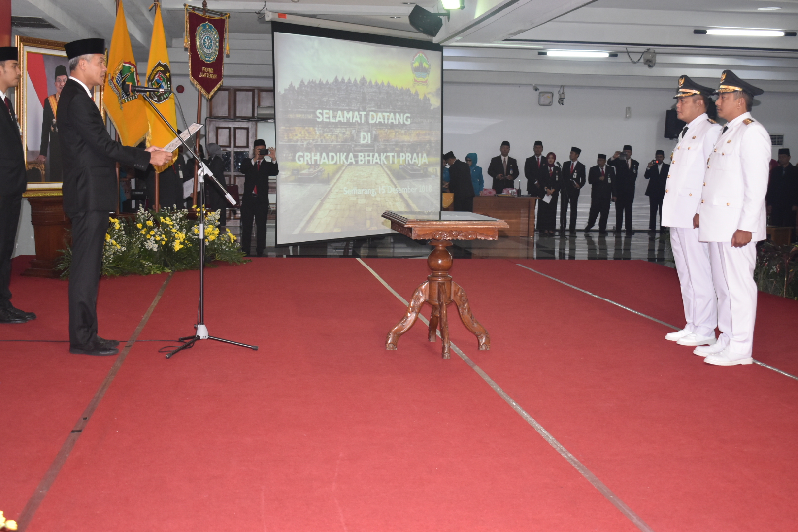 Pengambilan Sumpah Jabatan dan Pelantikan Bupati dan Wakil Bupati Karanganyar Masa Jabatan 2018-2023 Serta Pelantikan Ketua Tim Penggerak PKK Kabupaten Karanganyar Masa Bakti 2018-2023, 15 Desember 2018 di Gedung Gradhika Bhakti Praja Semarang